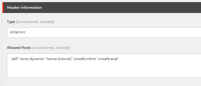 Content Editing script-src with a nonce
